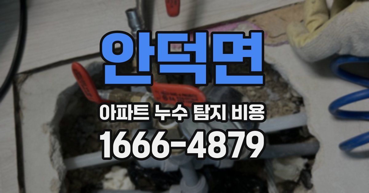 안덕면 아파트 누수 탐지 비용