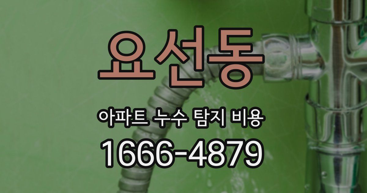요선동 아파트 누수 탐지 비용