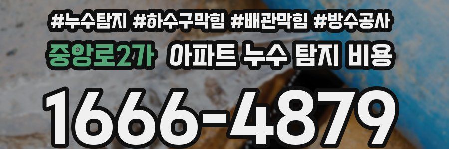 중앙로2가 아파트 누수 탐지 비용