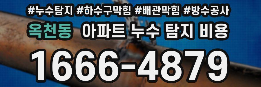 옥천동 아파트 누수 탐지 비용