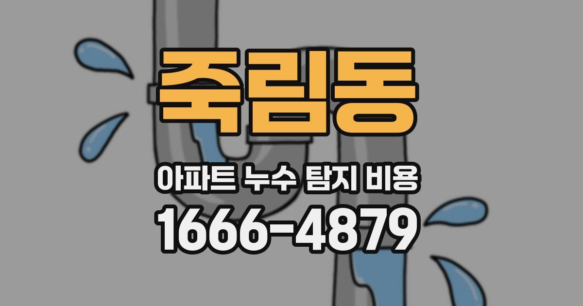 죽림동 아파트 누수 탐지 비용