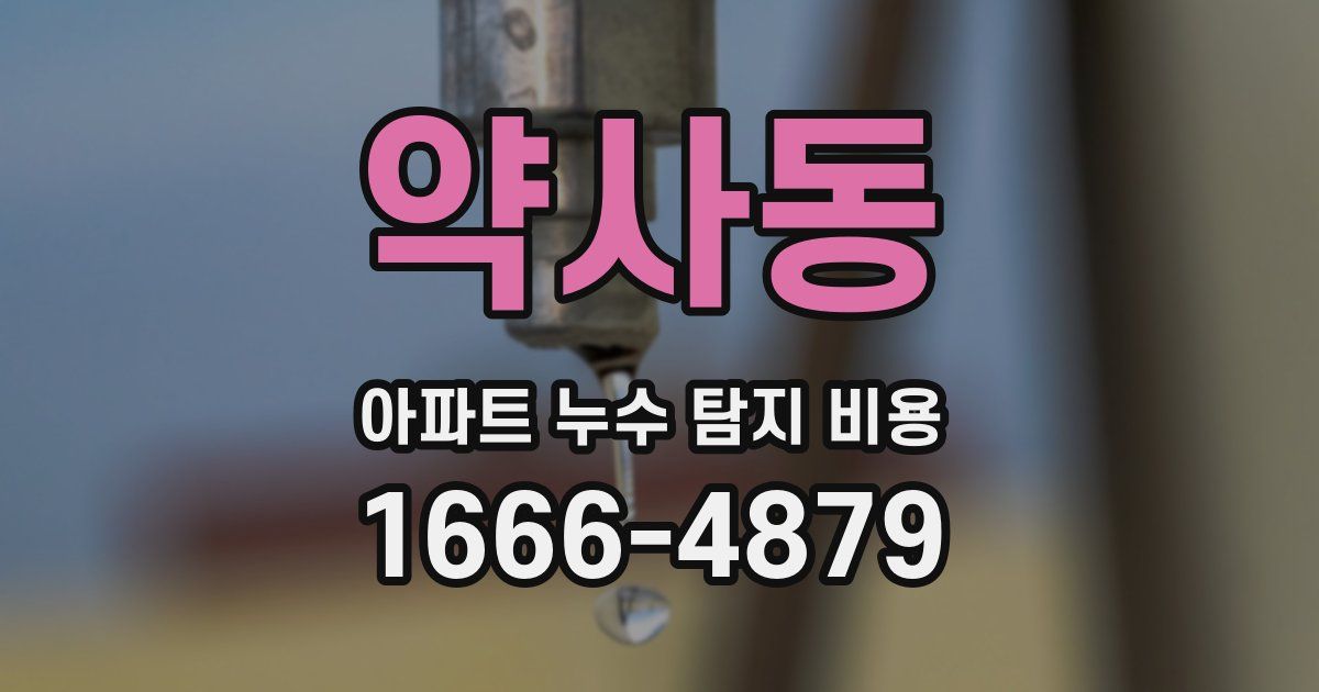 약사동 아파트 누수 탐지 비용