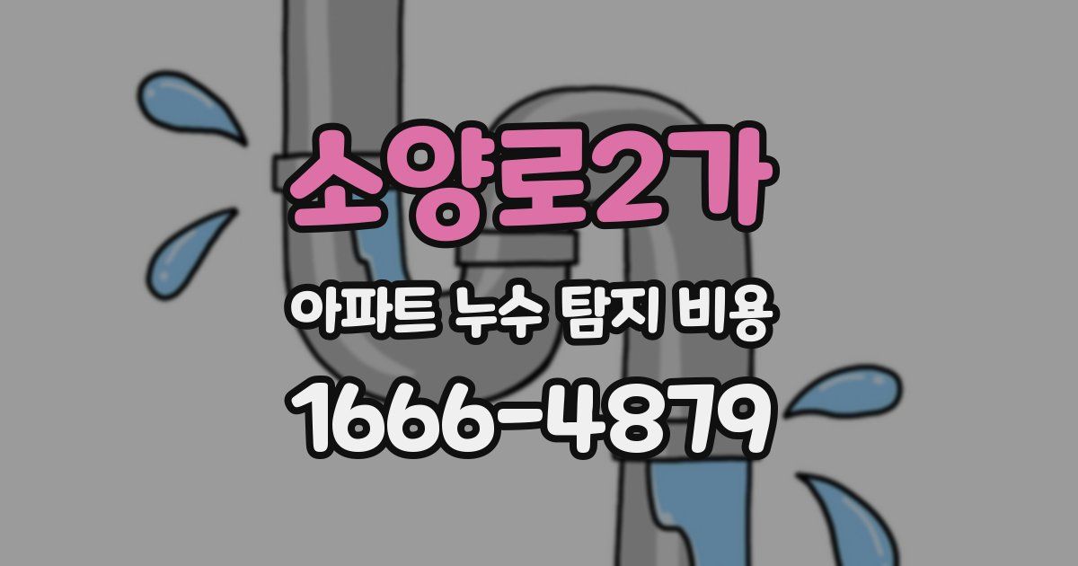소양로2가 아파트 누수 탐지 비용