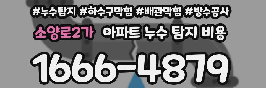 소양로2가 아파트 누수 탐지 비용