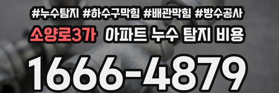 소양로3가 아파트 누수 탐지 비용
