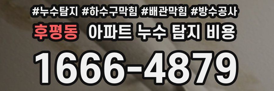 후평동 아파트 누수 탐지 비용