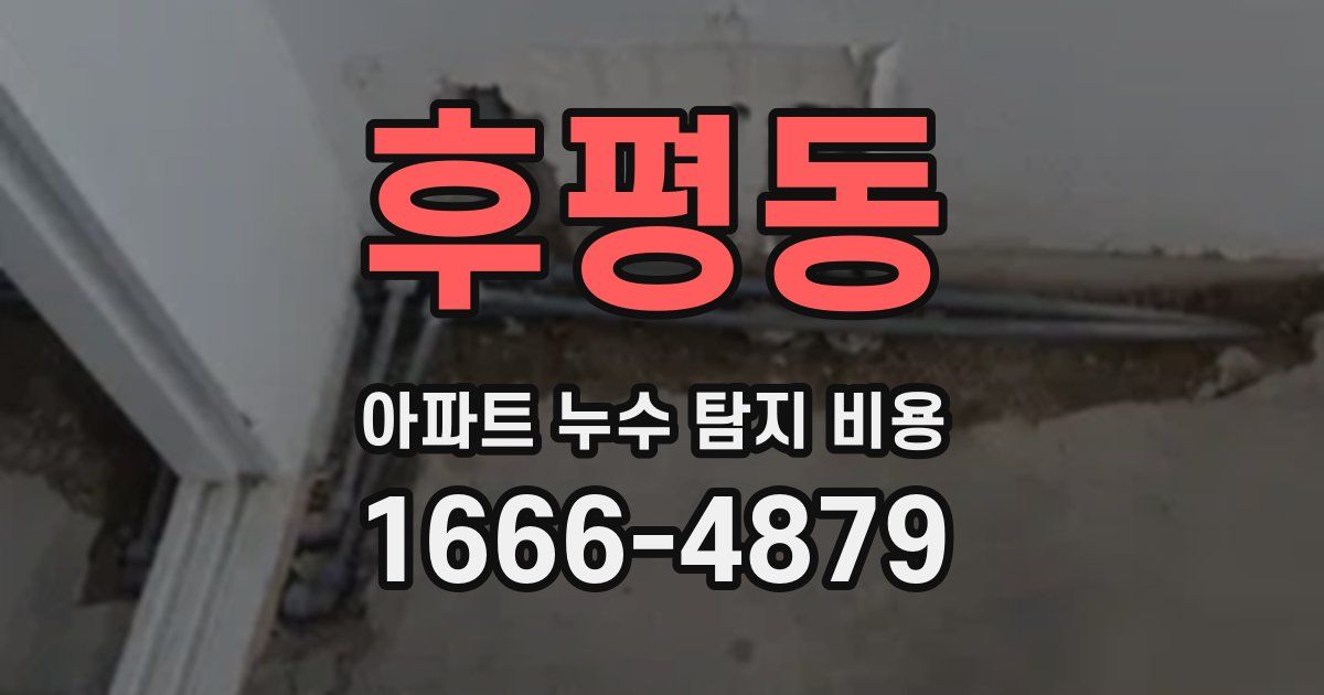 후평동 아파트 누수 탐지 비용