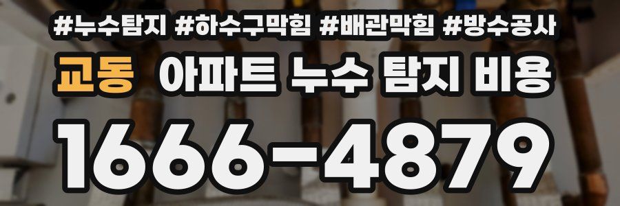 교동 아파트 누수 탐지 비용