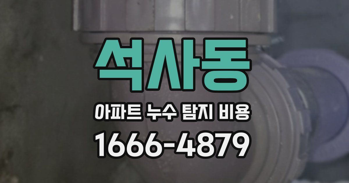 석사동 아파트 누수 탐지 비용