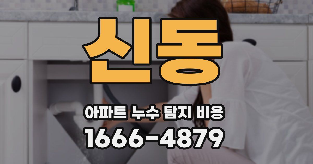 신동 아파트 누수 탐지 비용