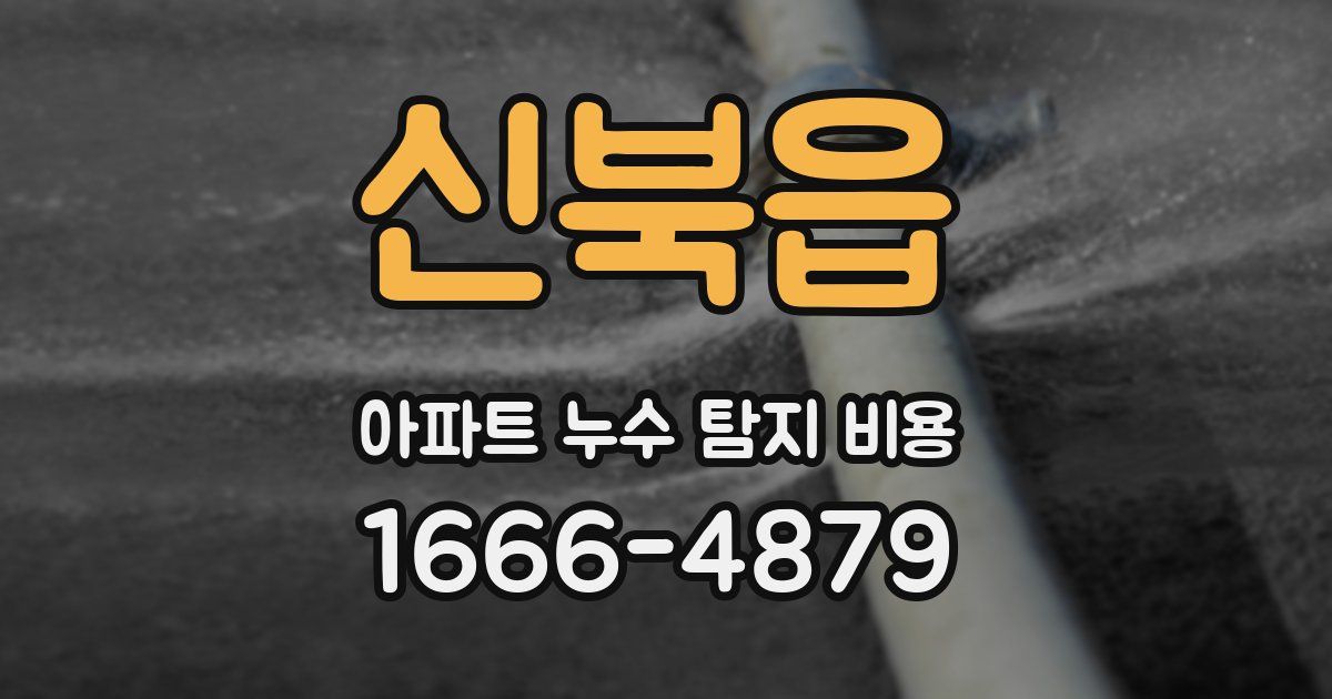 신북읍 아파트 누수 탐지 비용
