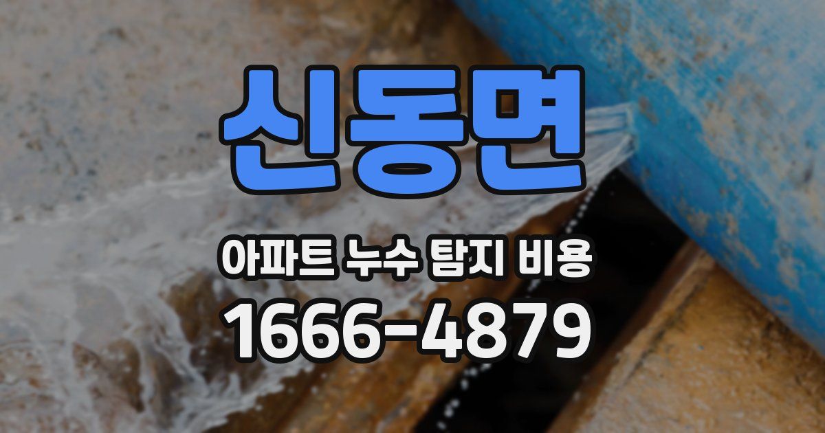 신동면 아파트 누수 탐지 비용