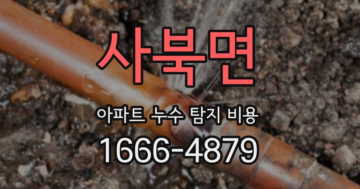 사북면 아파트 누수 탐지 비용