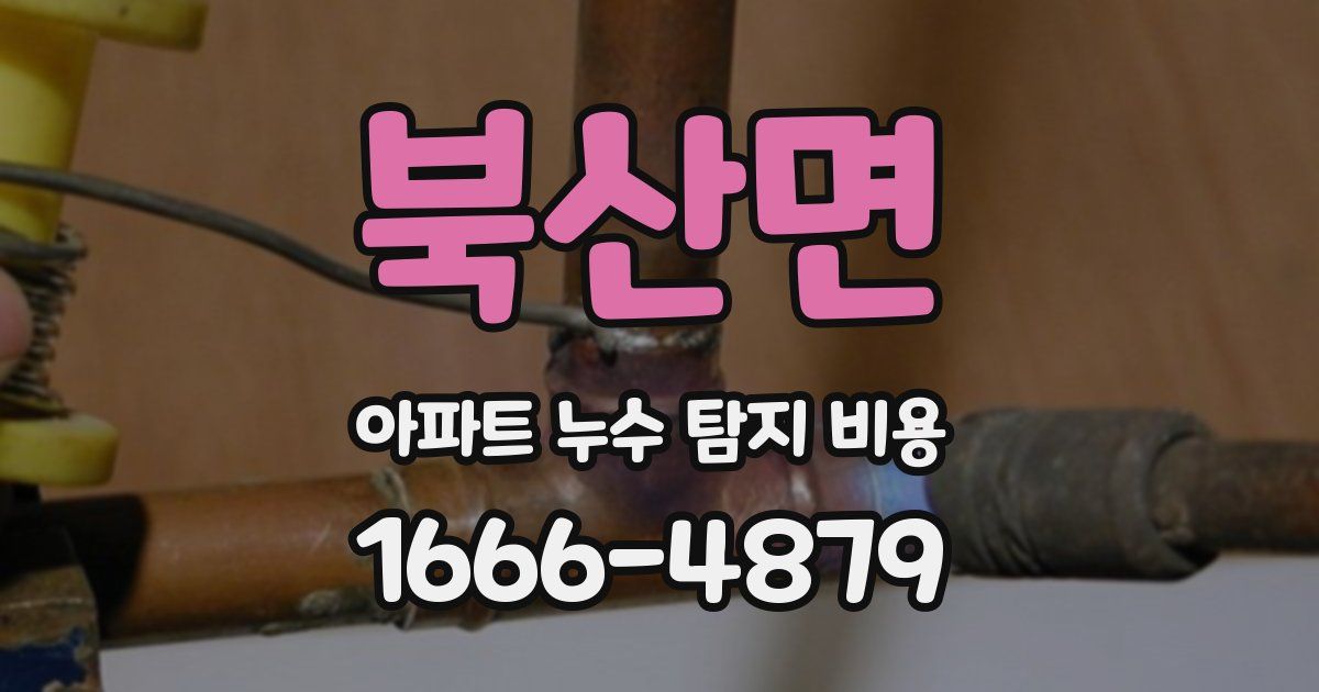 북산면 아파트 누수 탐지 비용
