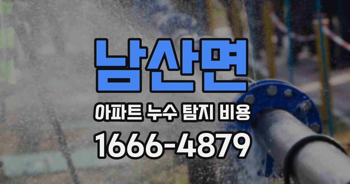 남산면 아파트 누수 탐지 비용