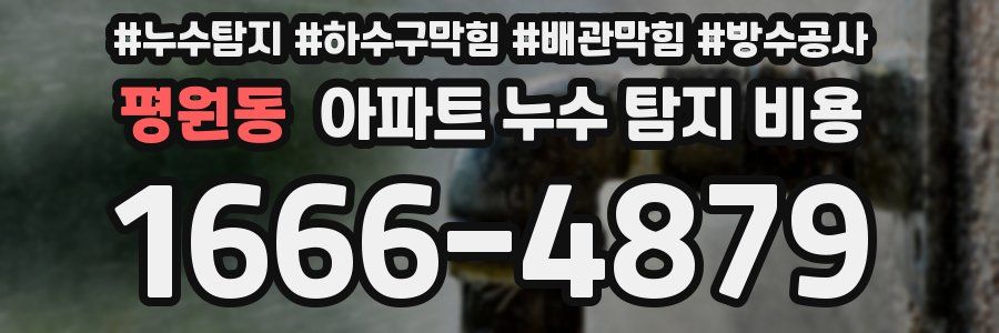 평원동 아파트 누수 탐지 비용