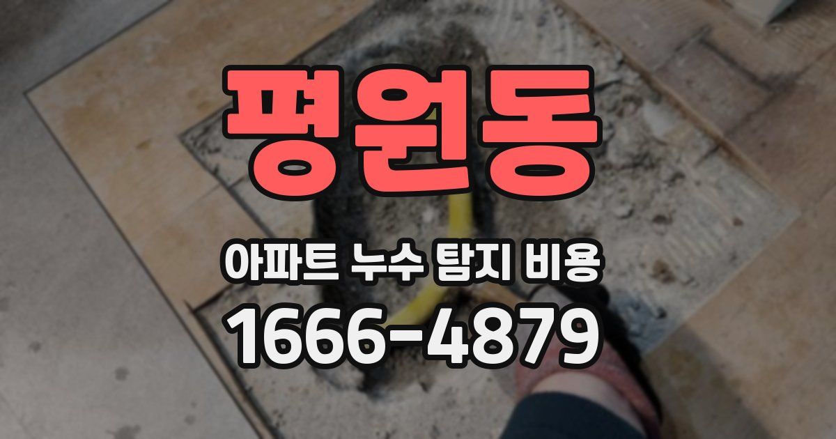평원동 아파트 누수 탐지 비용