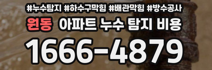 원동 아파트 누수 탐지 비용