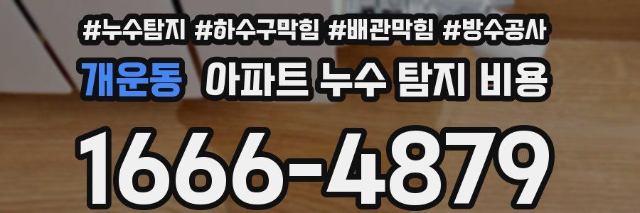개운동 아파트 누수 탐지 비용