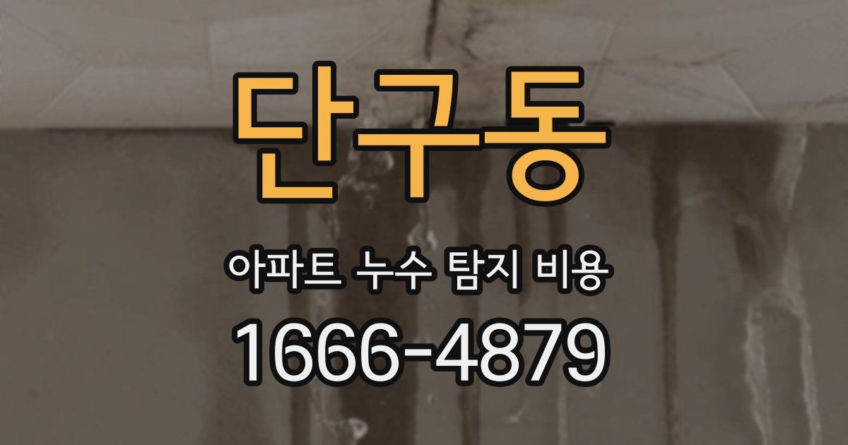 단구동 아파트 누수 탐지 비용
