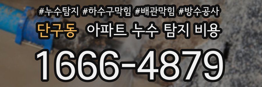 단구동 아파트 누수 탐지 비용