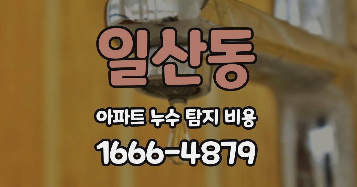 일산동 아파트 누수 탐지 비용