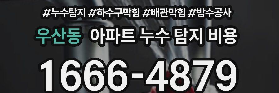 우산동 아파트 누수 탐지 비용