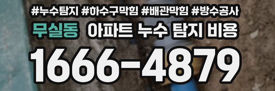 무실동 아파트 누수 탐지 비용