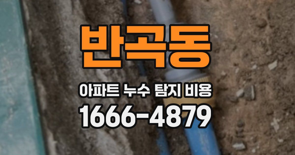 반곡동 아파트 누수 탐지 비용