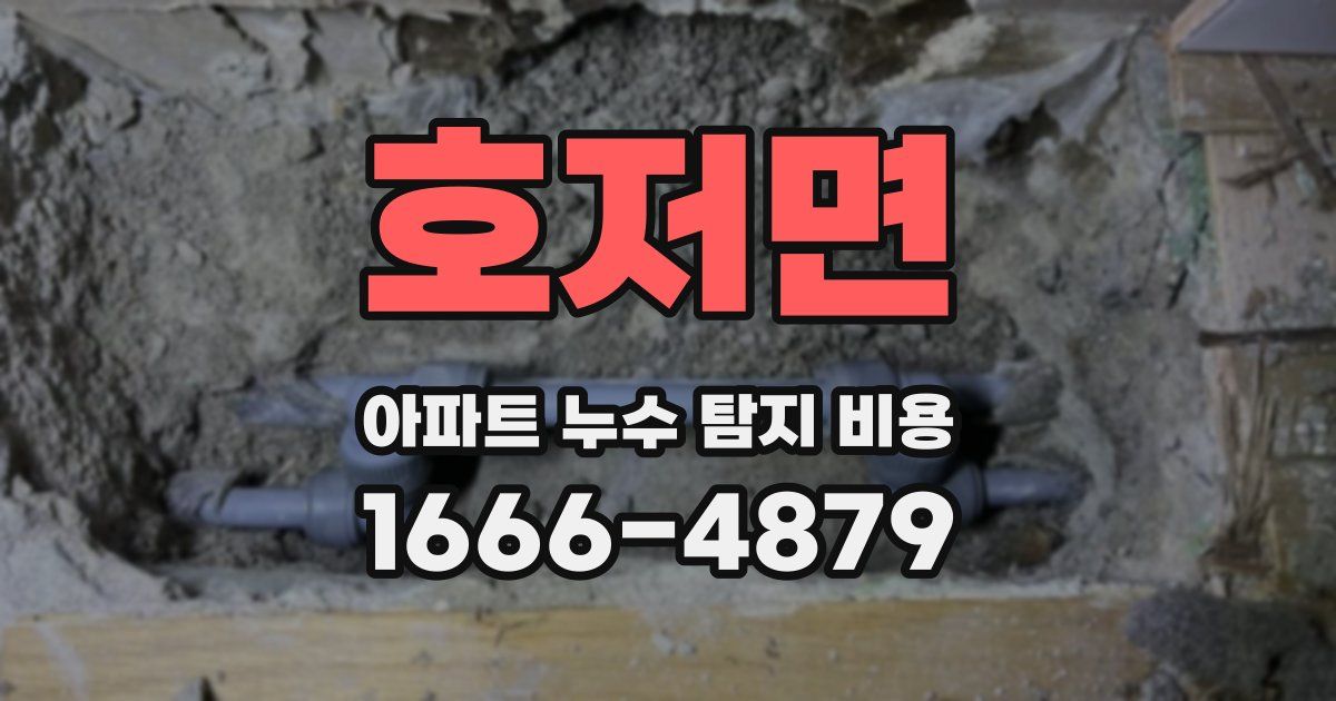 호저면 아파트 누수 탐지 비용