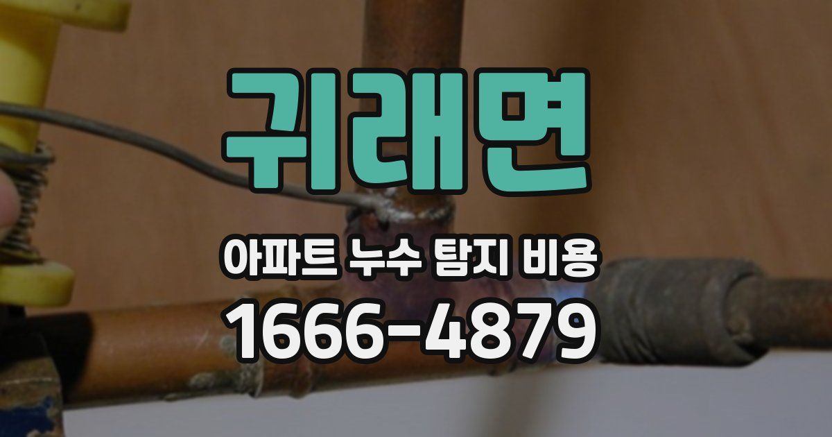 귀래면 아파트 누수 탐지 비용