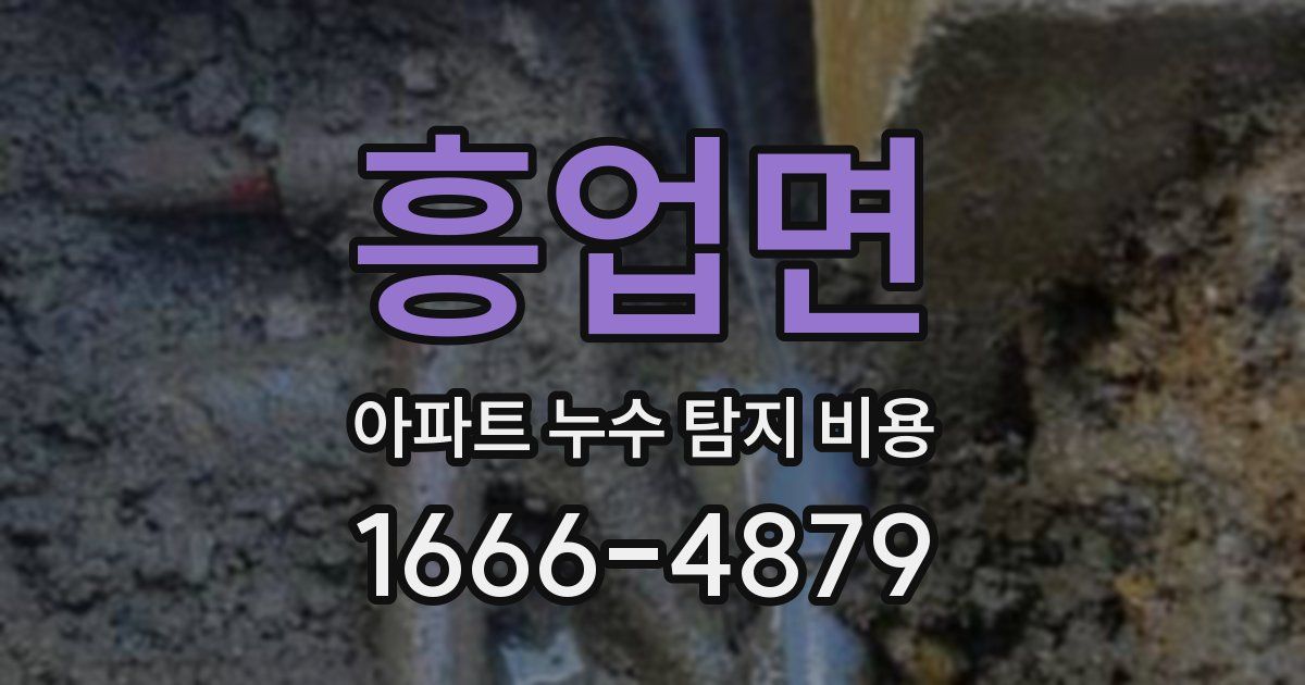 흥업면 아파트 누수 탐지 비용