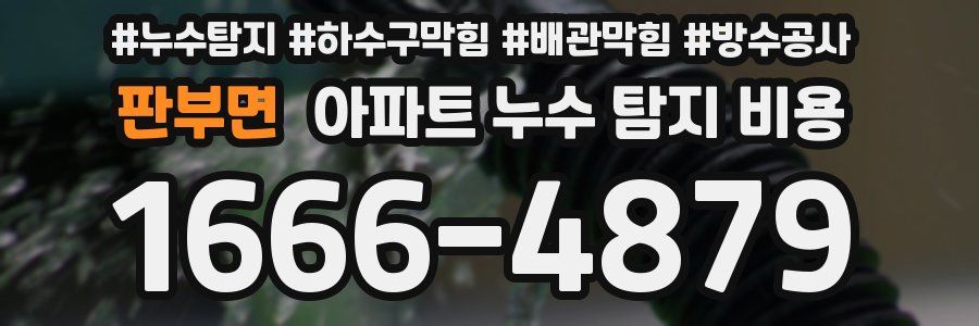 판부면 아파트 누수 탐지 비용