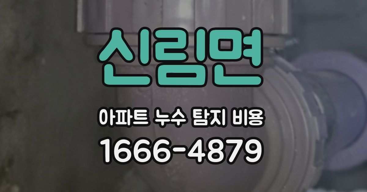 신림면 아파트 누수 탐지 비용