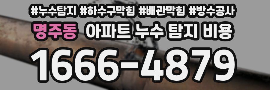 명주동 아파트 누수 탐지 비용