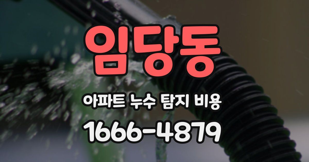 임당동 아파트 누수 탐지 비용