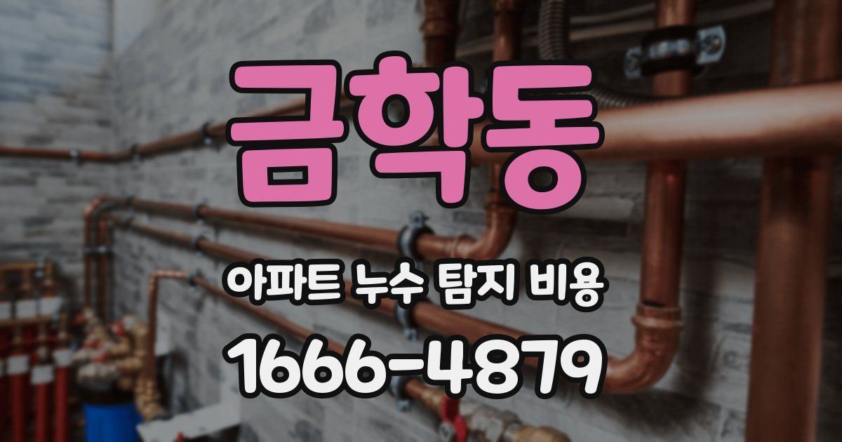 금학동 아파트 누수 탐지 비용