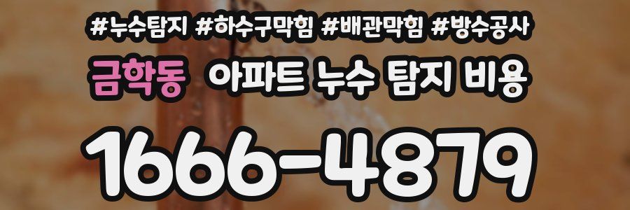 금학동 아파트 누수 탐지 비용
