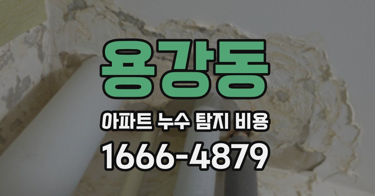 용강동 아파트 누수 탐지 비용