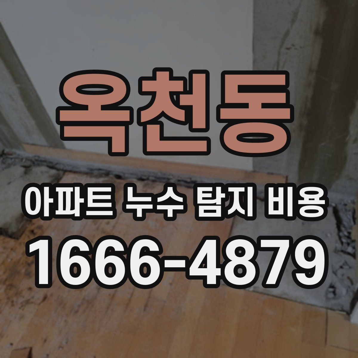 옥천동 아파트 누수 탐지 비용