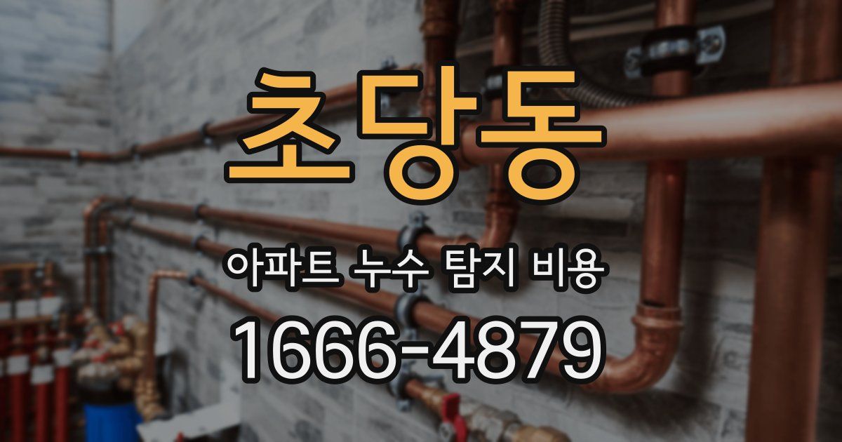 초당동 아파트 누수 탐지 비용