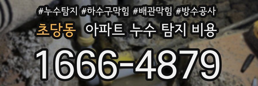 초당동 아파트 누수 탐지 비용
