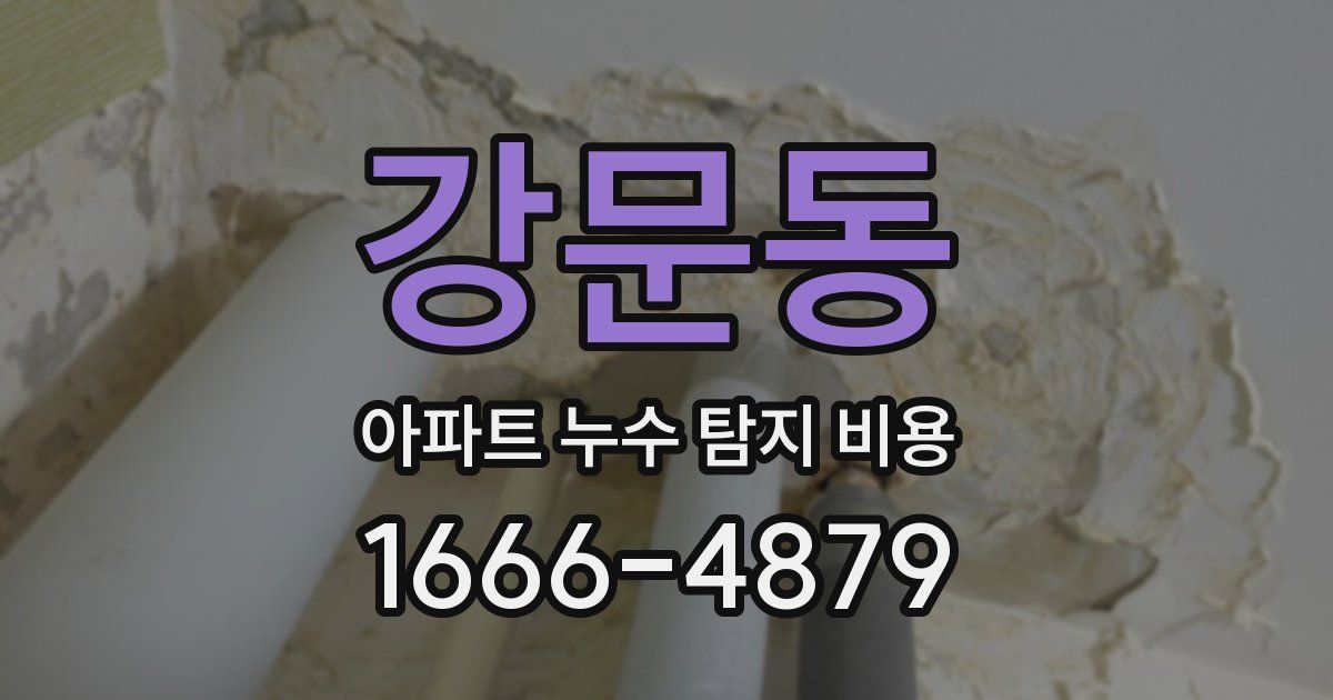 강문동 아파트 누수 탐지 비용