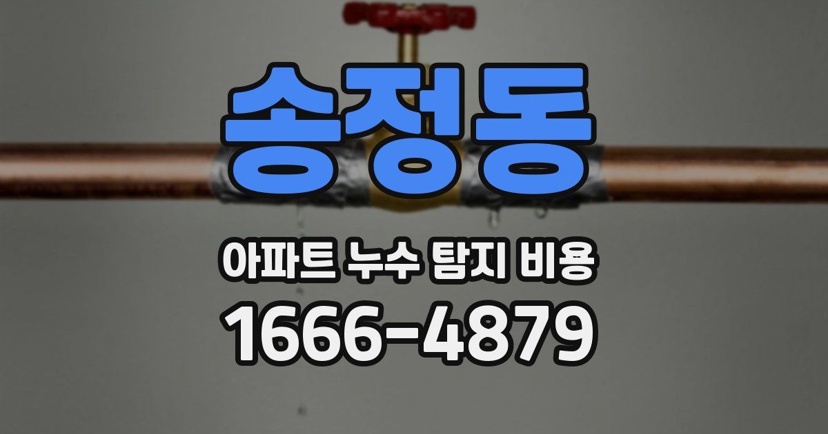 송정동 아파트 누수 탐지 비용
