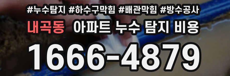 내곡동 아파트 누수 탐지 비용