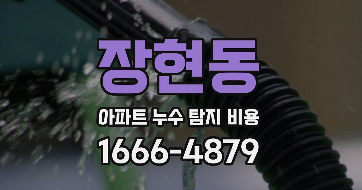장현동 아파트 누수 탐지 비용