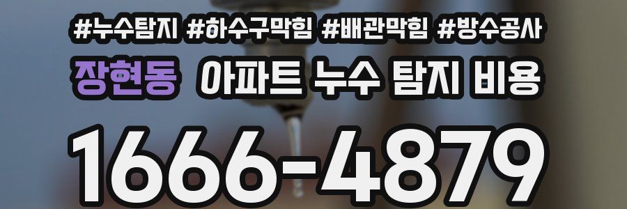 장현동 아파트 누수 탐지 비용
