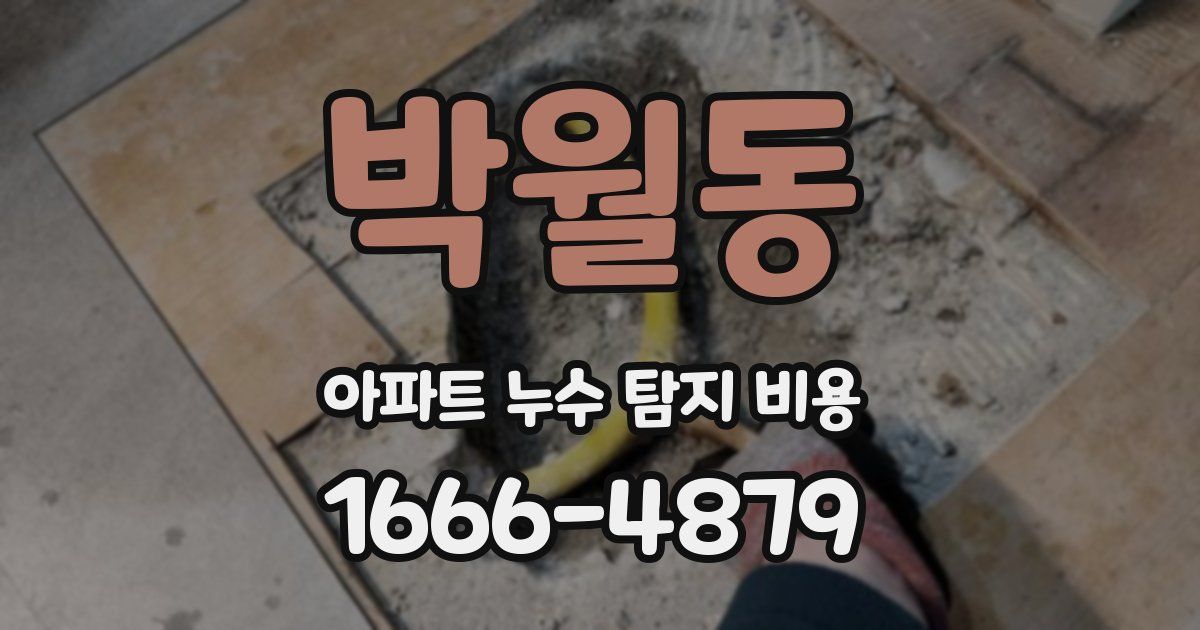 박월동 아파트 누수 탐지 비용