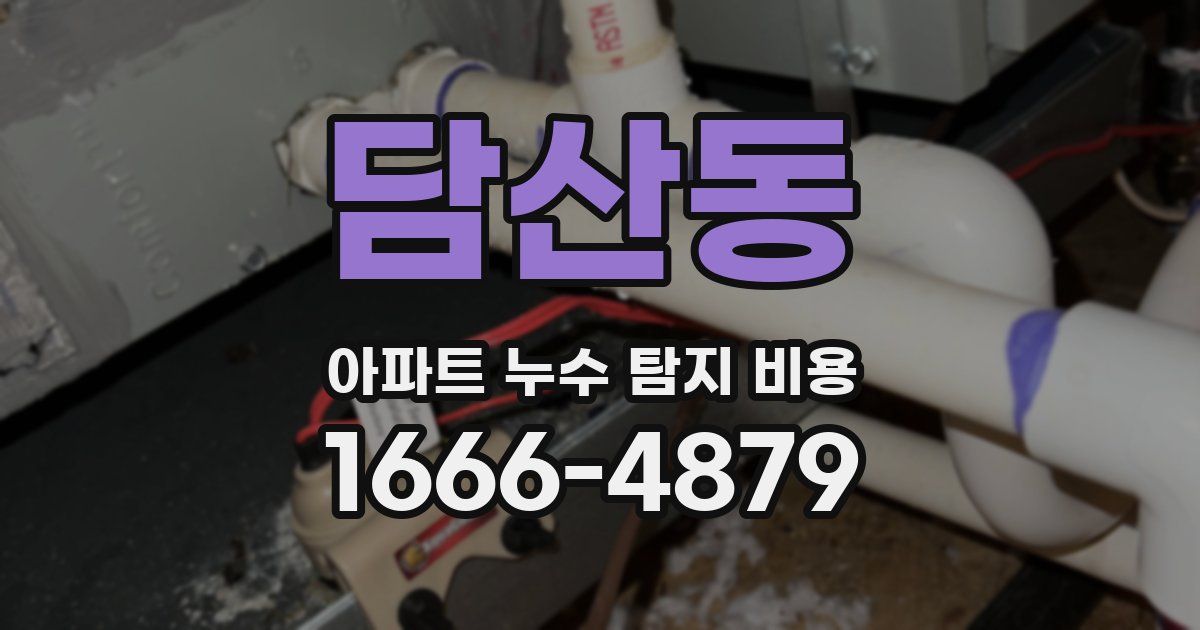 담산동 아파트 누수 탐지 비용