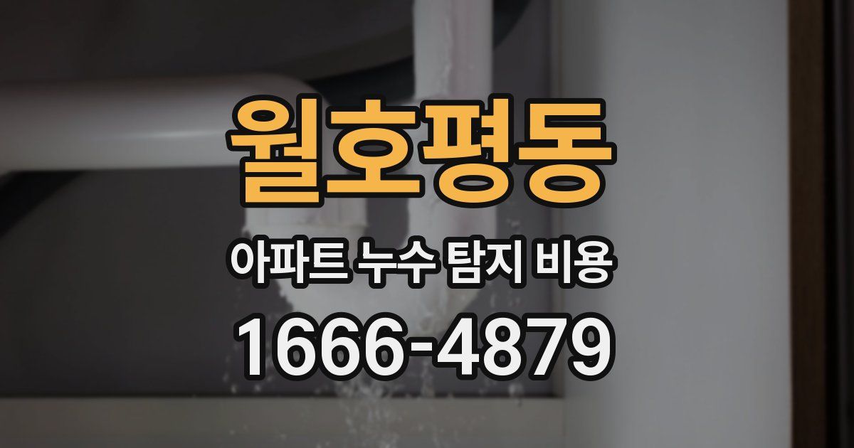 월호평동 아파트 누수 탐지 비용